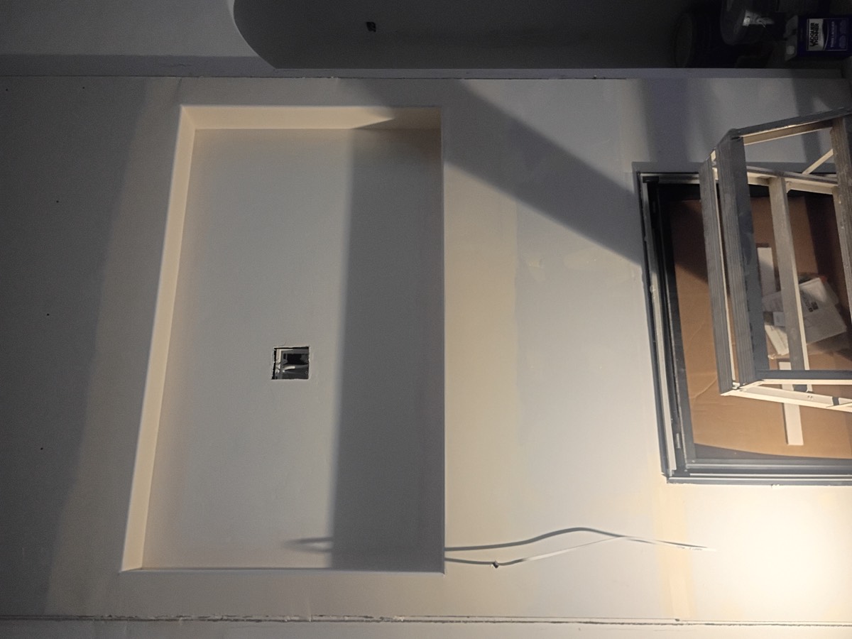 Finished ceiling and wall after drywall repair
