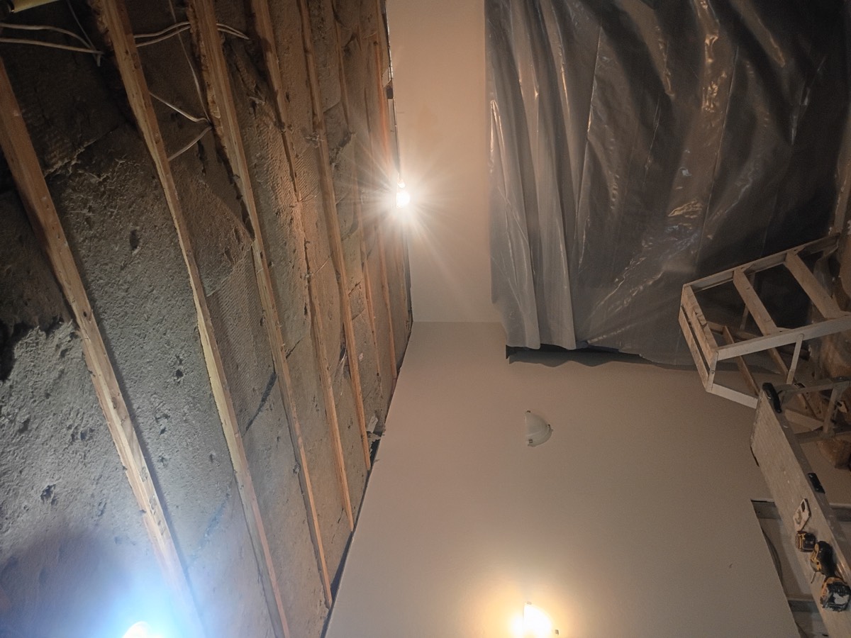 Ceiling before drywall repair