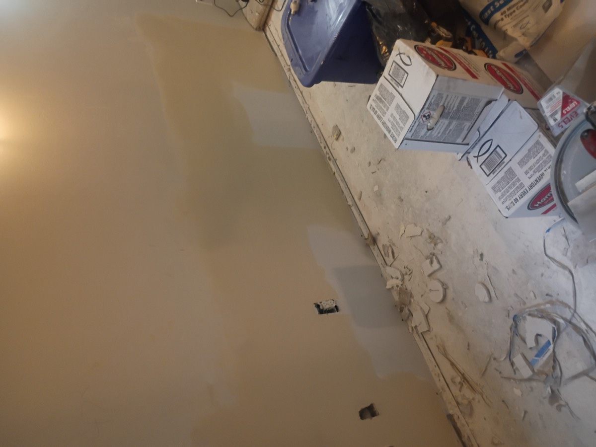 Ceiling repair in progress